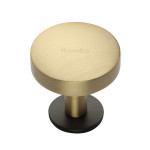 M Marcus Heritage Brass Domed Disc Design Cabinet Knob with Rose 32mm 